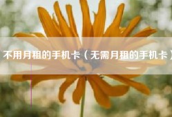 不用月租的手机卡（无需月租的手机卡）