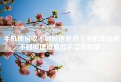 手机锁屏收不到微信消息（手机锁屏收不到微信消息提示音咋回事）